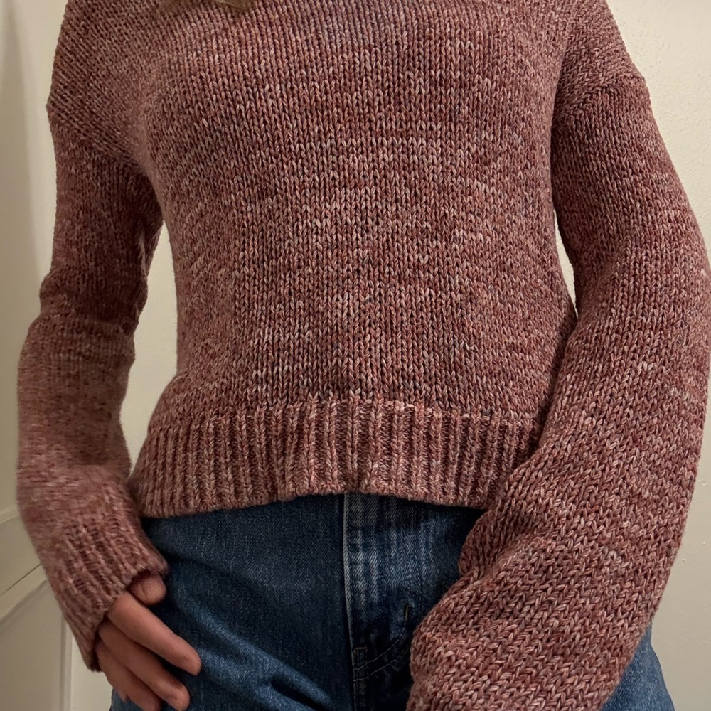 Madewell Women's Burgundy Crew Neck Sweater